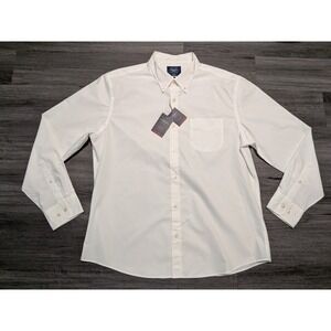 NWT‎ Charles Tyrwhitt Men's White Non Iron Stretch Poplin Slim Fit Shirt Size XL